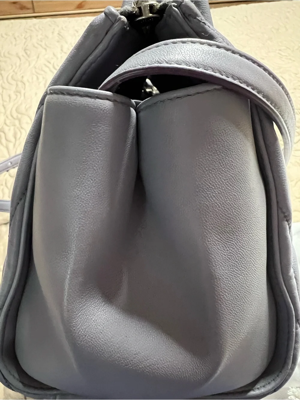 Miu Miu Lavender Matelassé Satchel with Detachable Strap